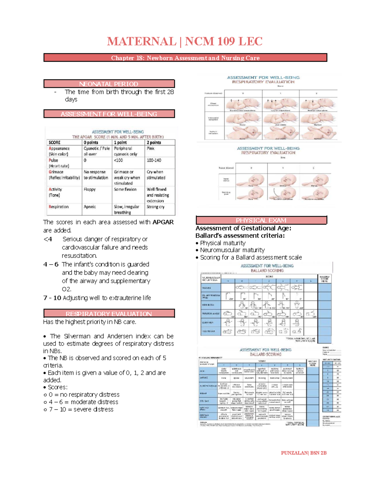 NCM 109 LEC Chapter 18: Newborn Assessment & Nursing Care Notes - Studocu