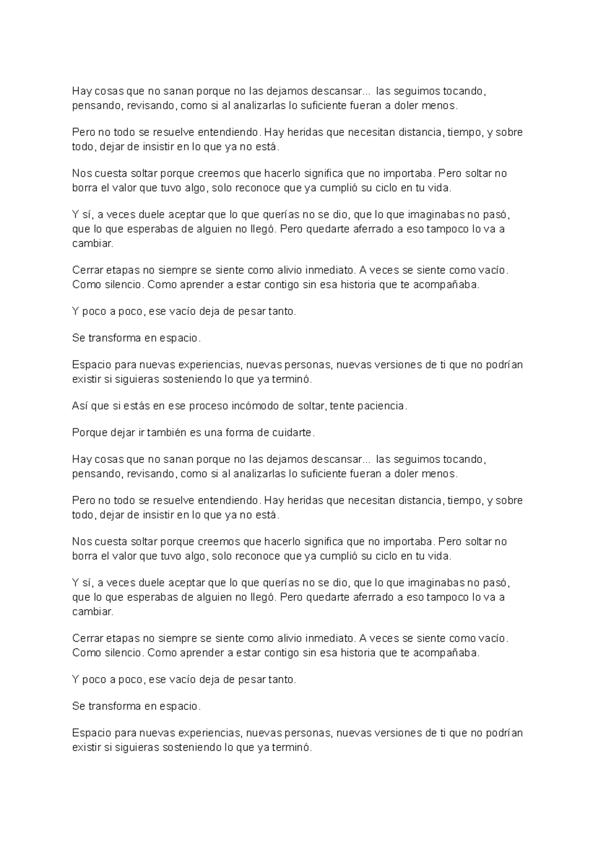 Ensayo 9: La Importancia de Soltar y Cerrar Etapas en la Vida - Studocu