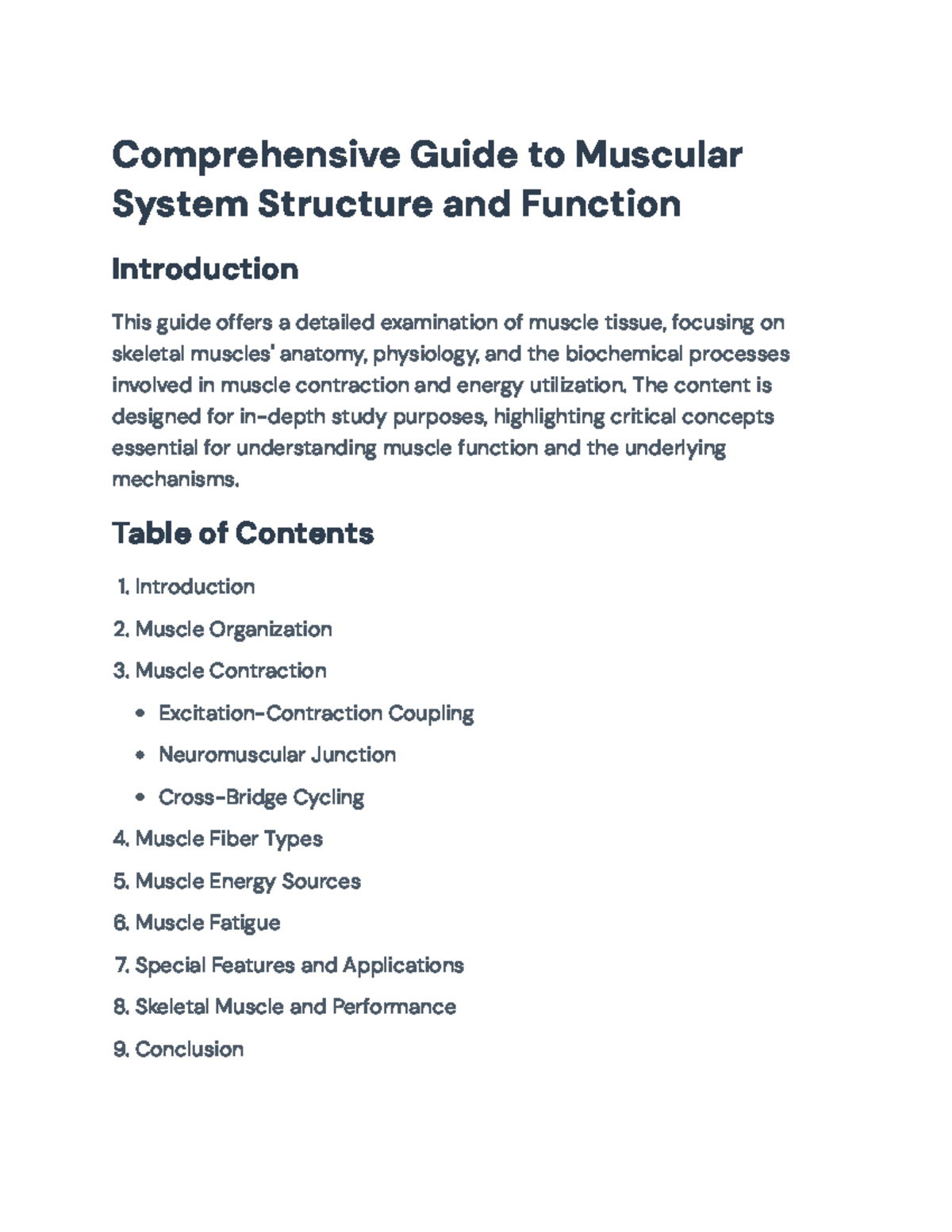 Comprehensive Guide to Skeletal Muscle Structure & Function (BIO 101 ...