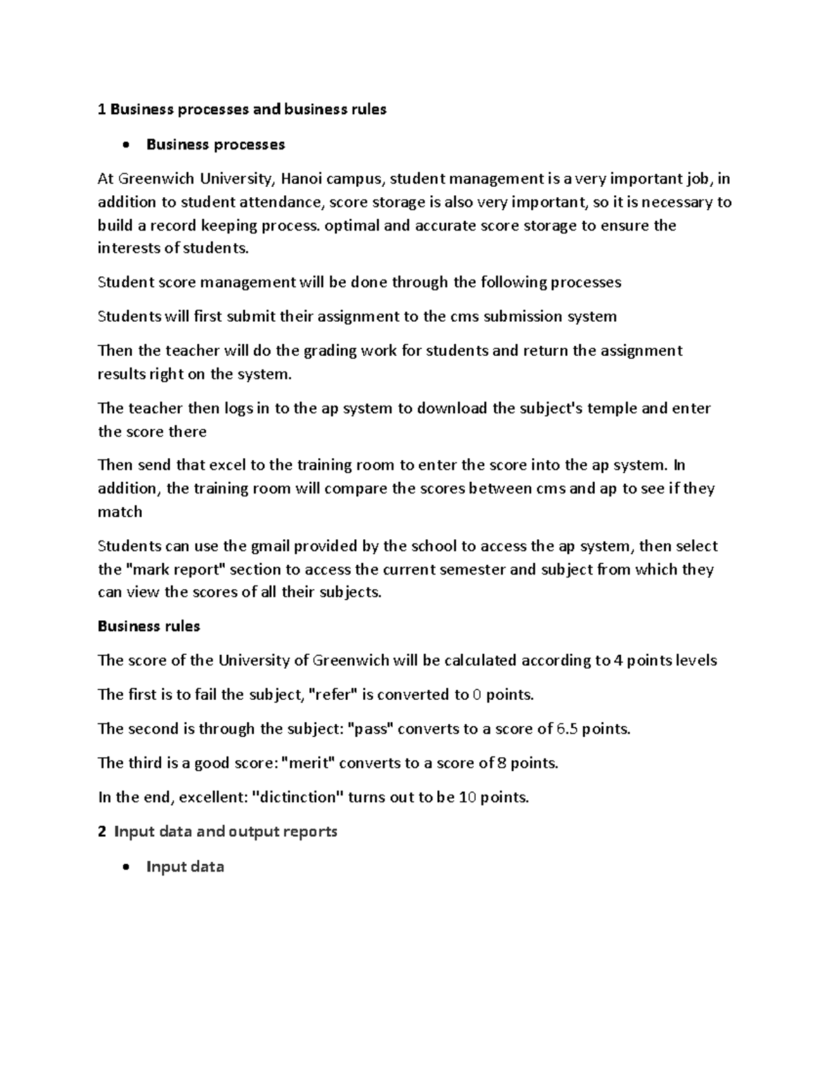Database 111: Student Score Management Process and Business Rules - Studocu