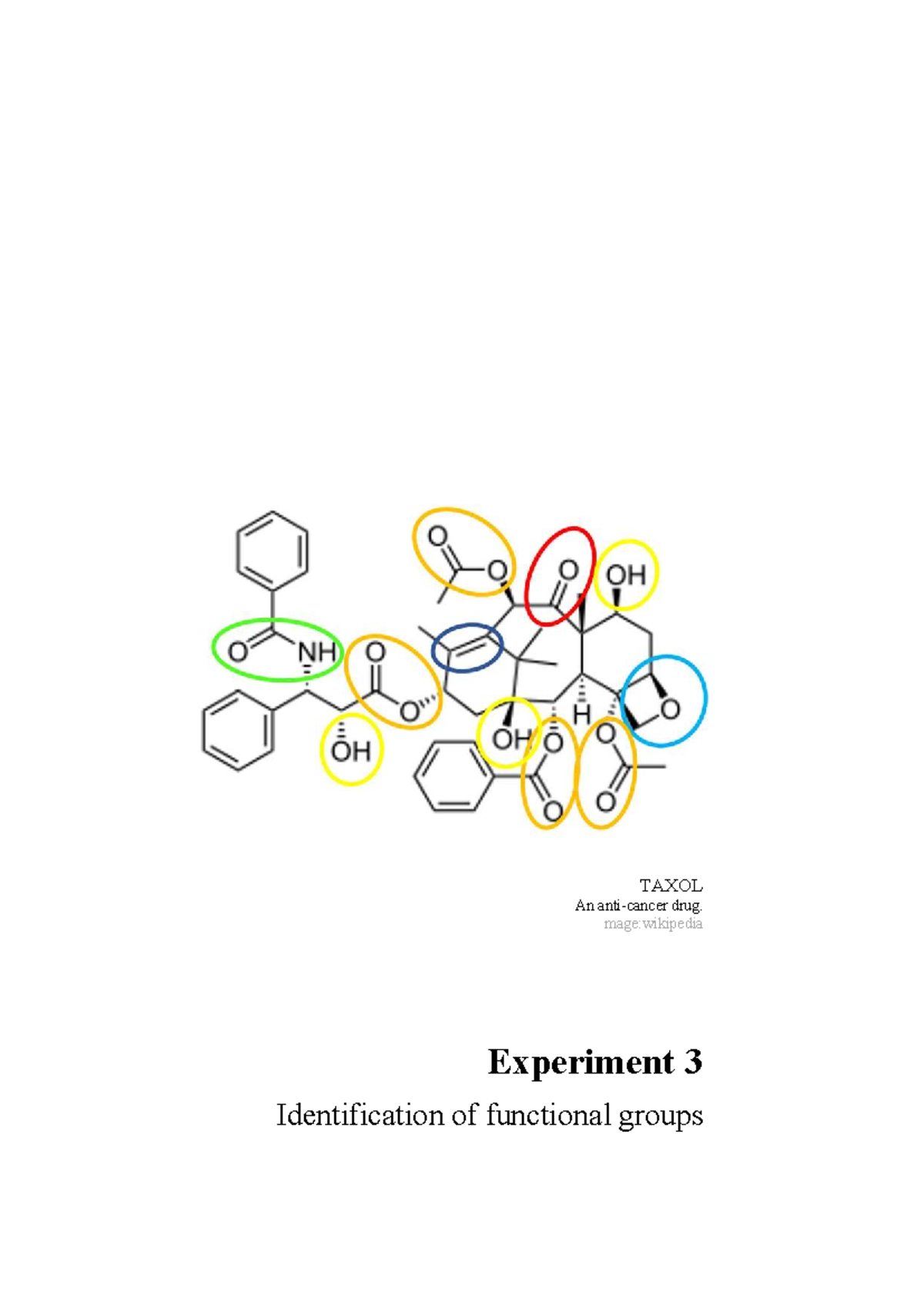 CHEM1010 Experiment 4: Identification of Functional Groups in Organic ...