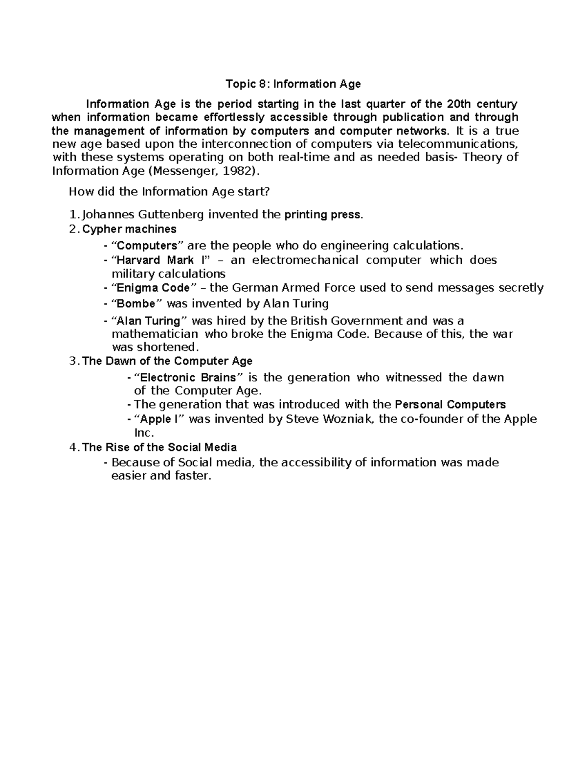 STS 101: Reviewer for Final Exam on Information Age & Biodiversity ...