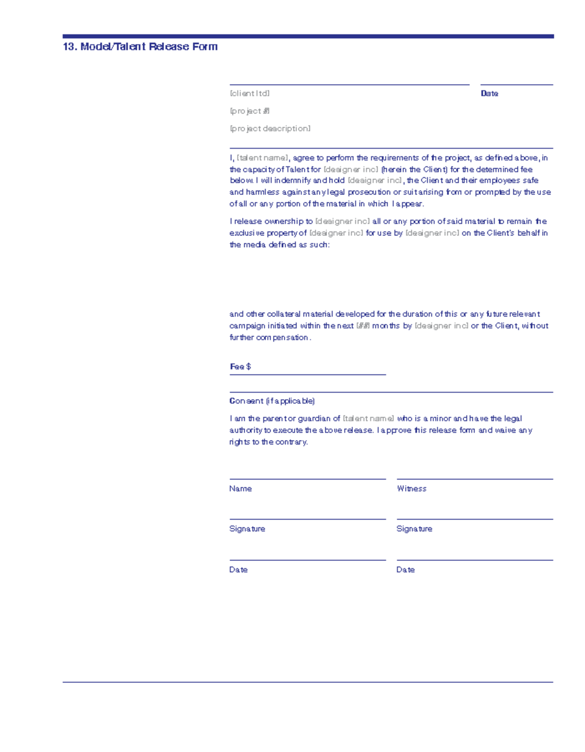 RGD Handbook Model Talent Release Form - 2024 - Studocu
