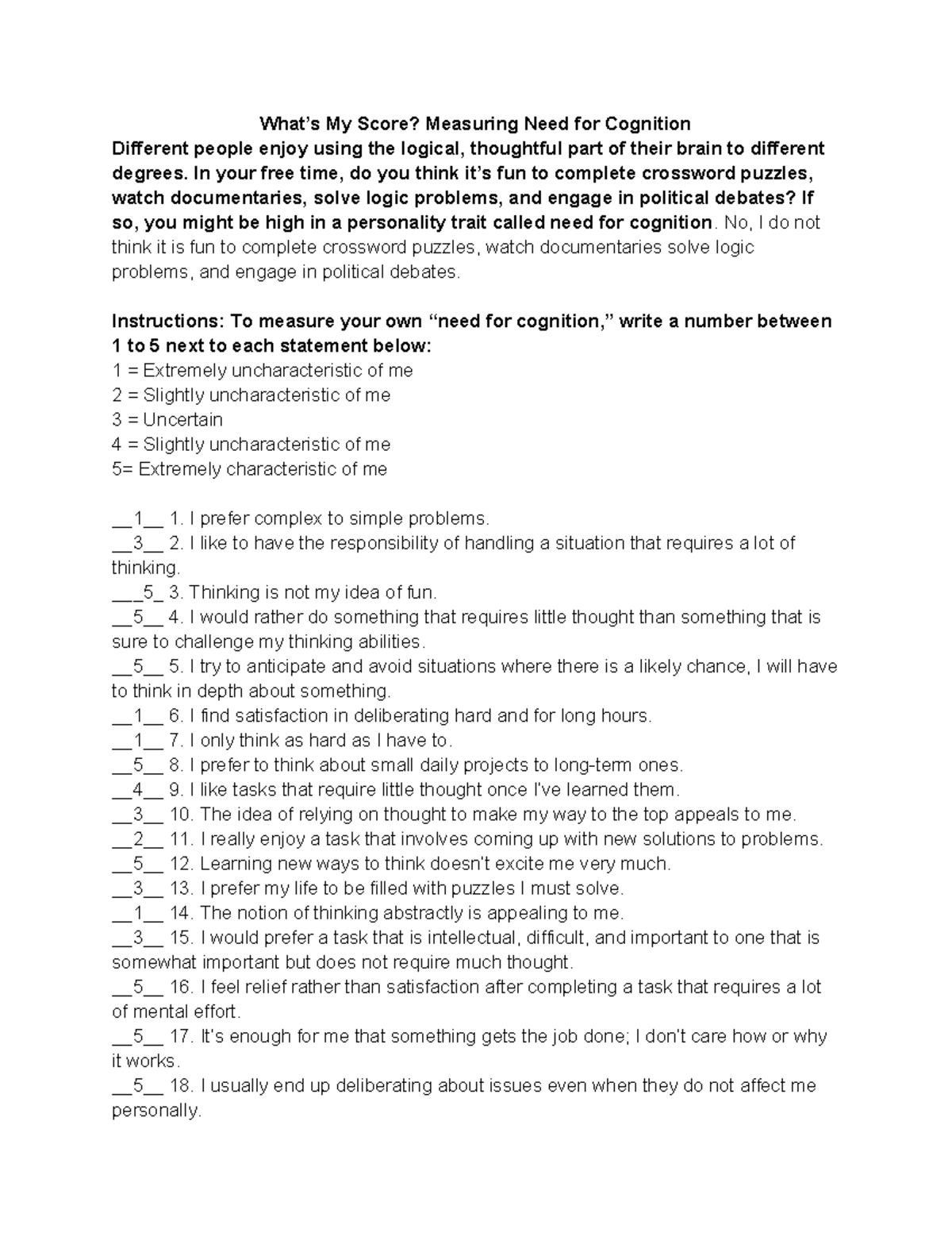 1-31 24 Participation - What’s My Score? Measuring Need for Cognition ...