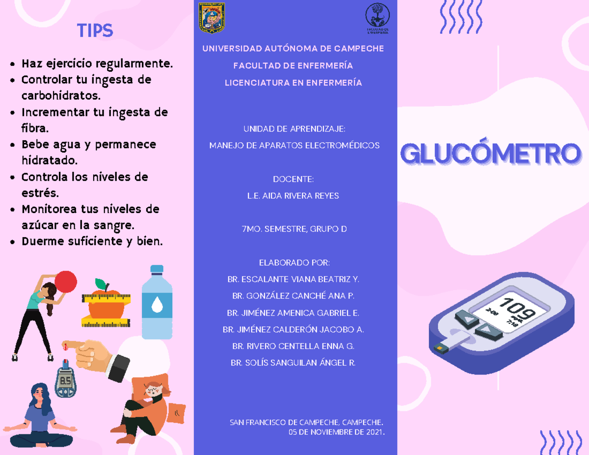 Tríptico sobre el uso del glucómetro en práctica clínica - 7MO. SEM ...