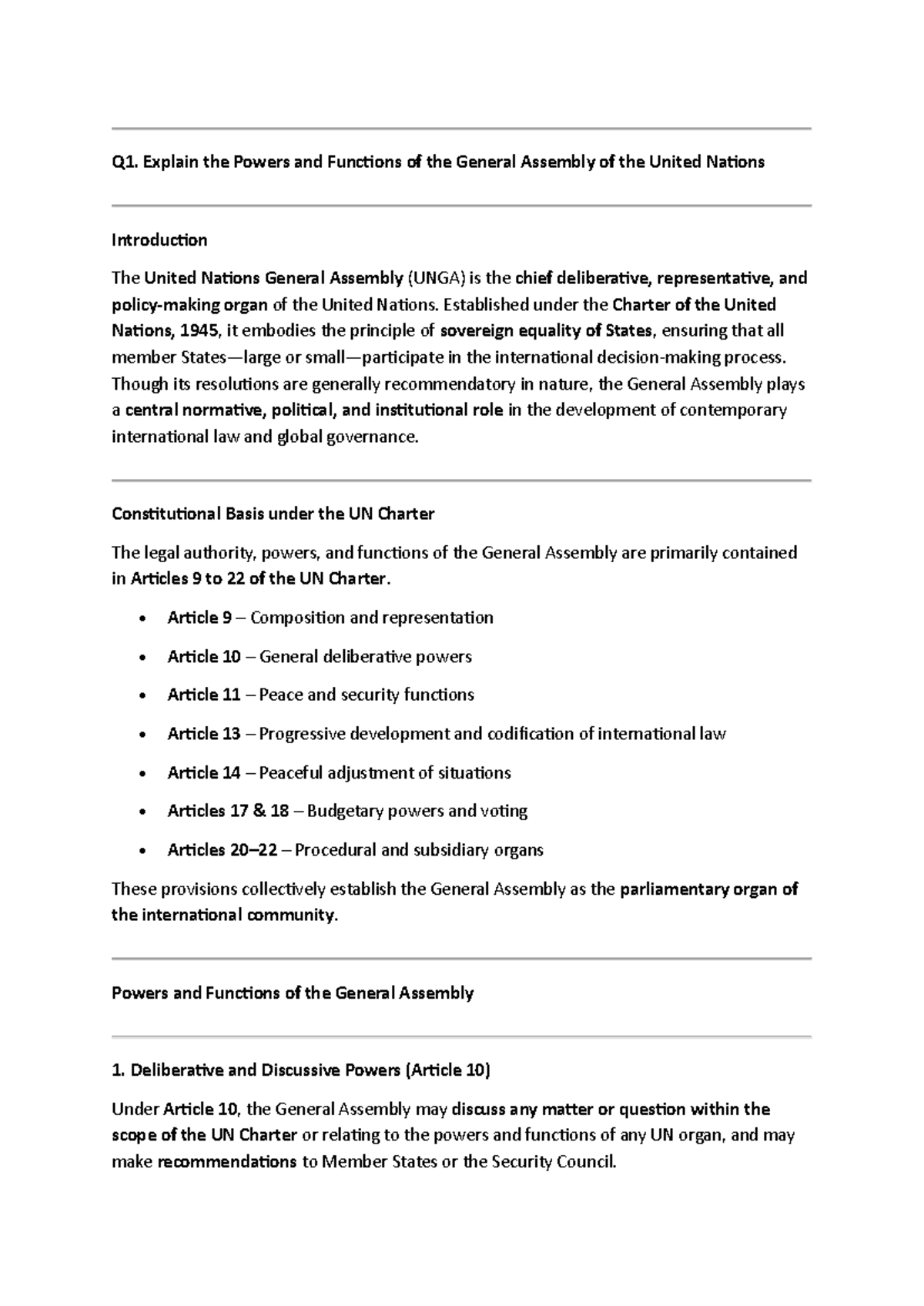 PIL 101: Powers and Functions of the UN General Assembly Explained ...