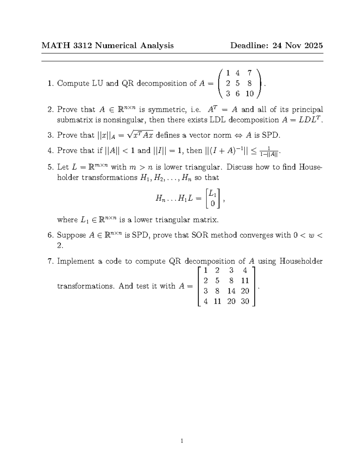 MATH 3312 Numerical Analysis Homework 4 Solutions - Fall 2025 - Studocu