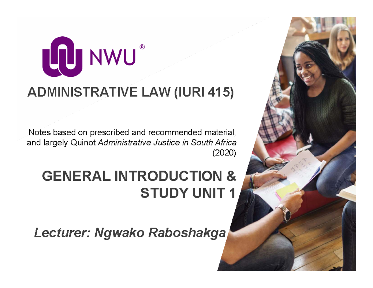 IURI 415 Administrative Law Study Unit 1 Notes - 2026 - Studocu