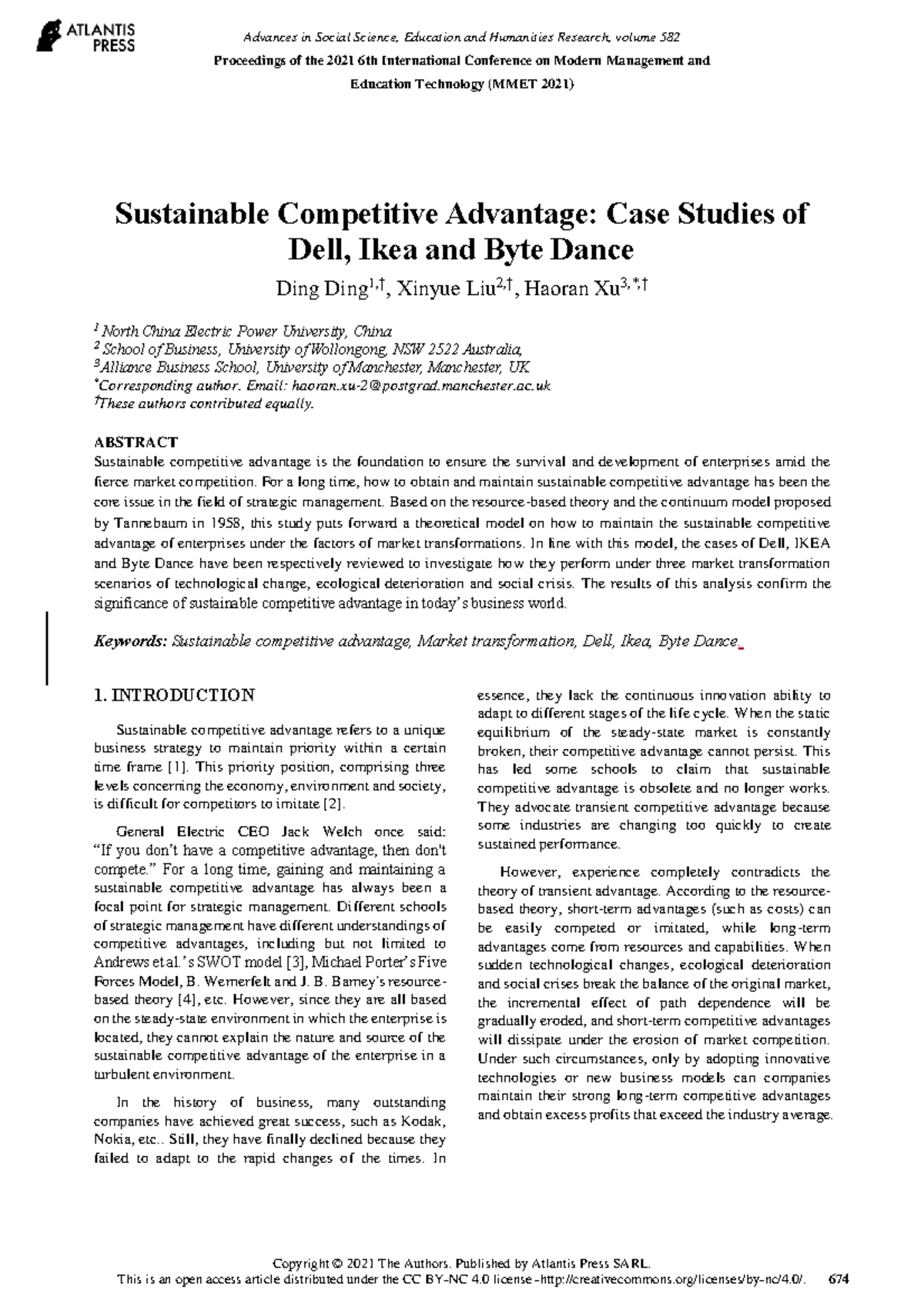 Sustainable Competitive Advantage: Case Studies of Dell, Ikea & Byte ...