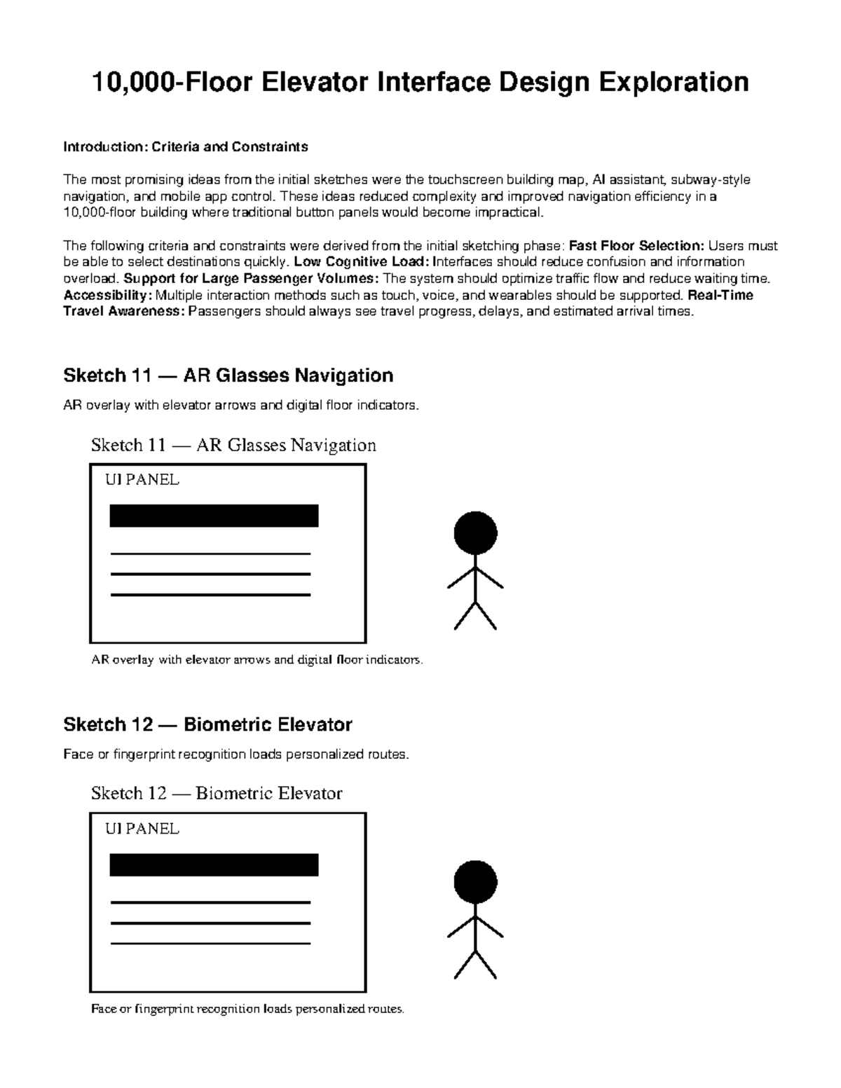 Elevator Interface Design Exploration: Criteria & Constraints (10K ...
