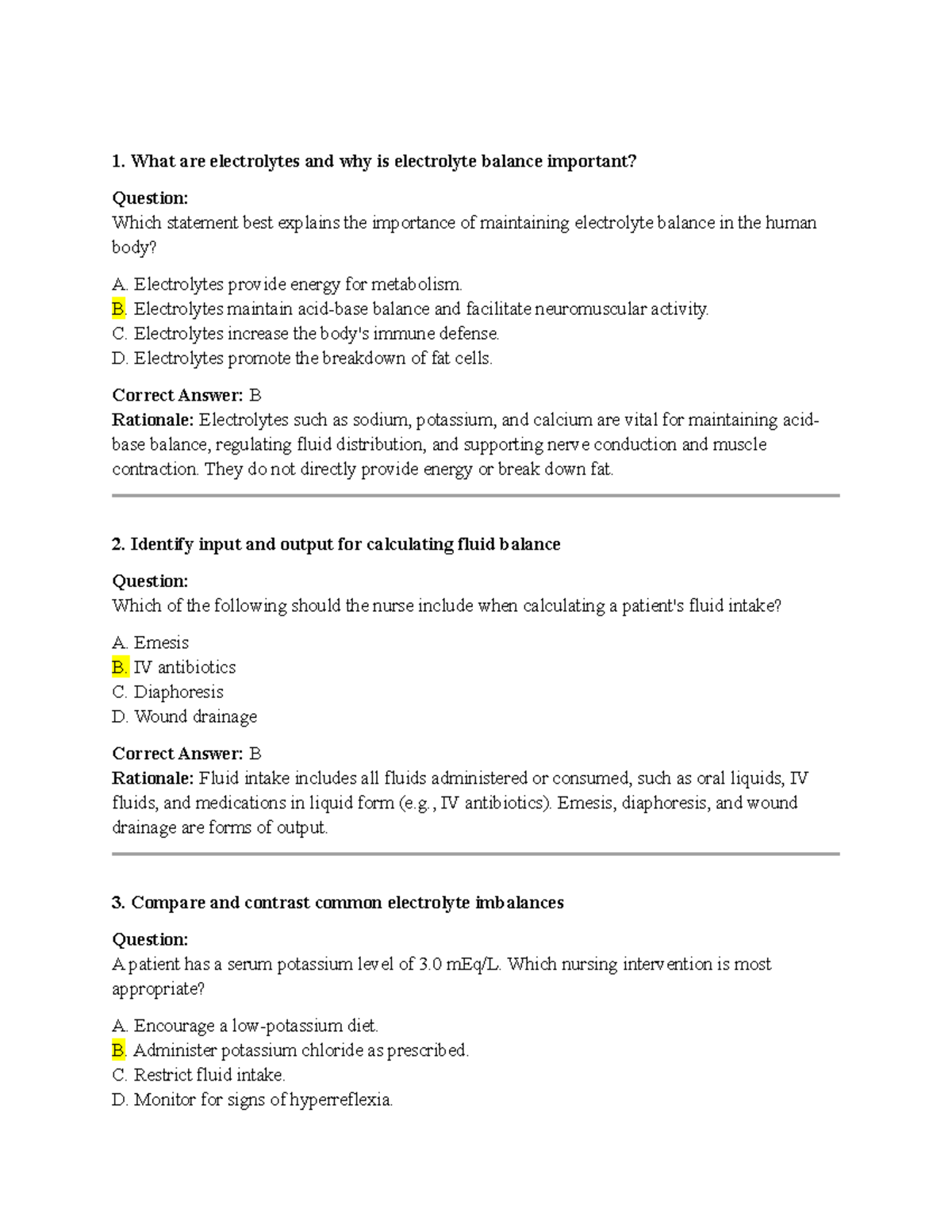 Fluid Balance and Electrolytes: Key Concepts and Nursing Interventions ...