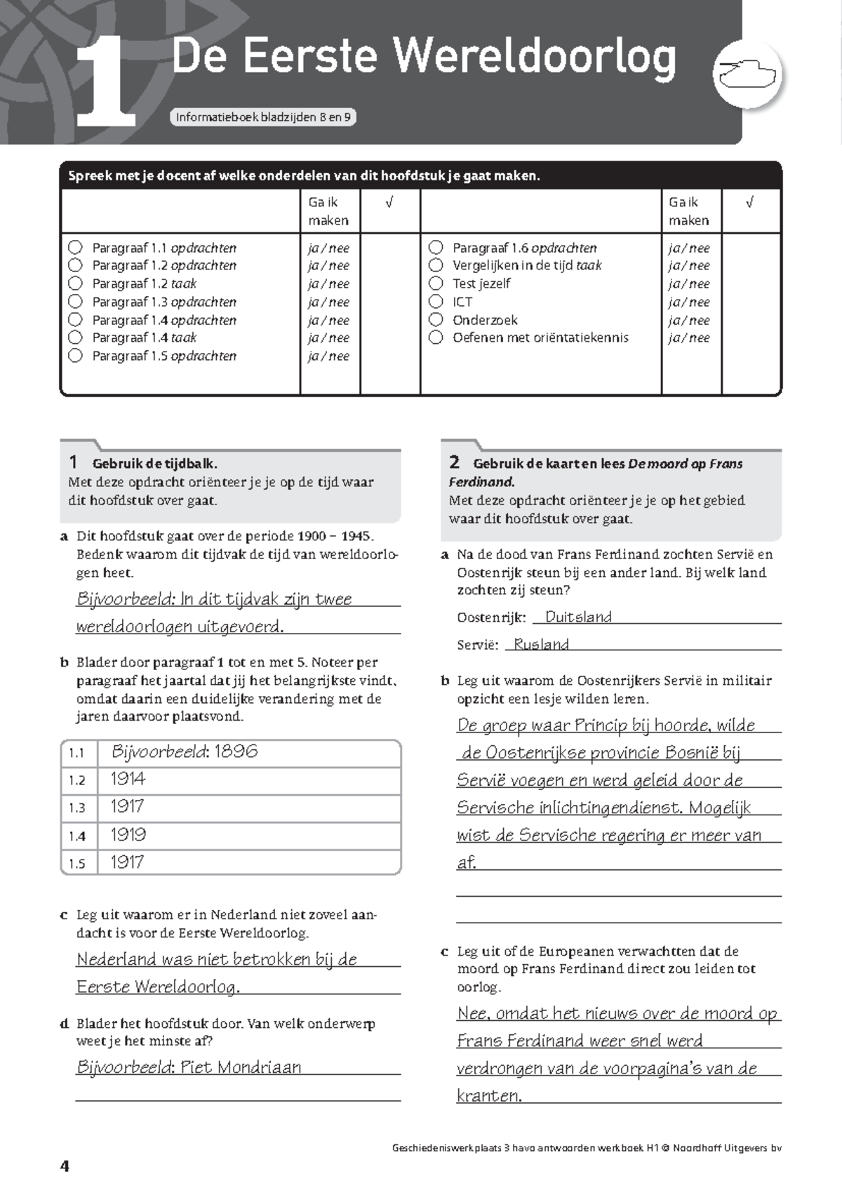 Geschiedenis Werkplaats 3havo Werkboek Antwoorden Hoofdstuk 1 Studeersnel