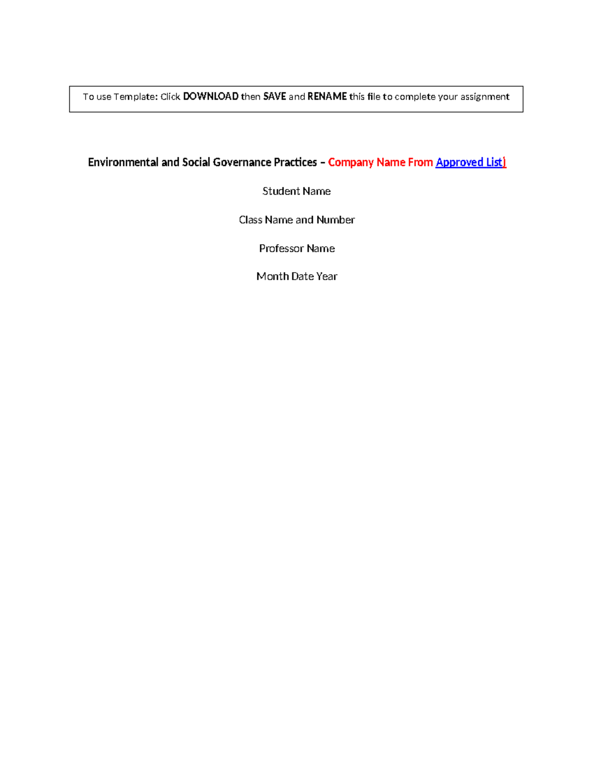 Master BUS475 Week 6 Assignment - ESG Practices Analysis - Studocu