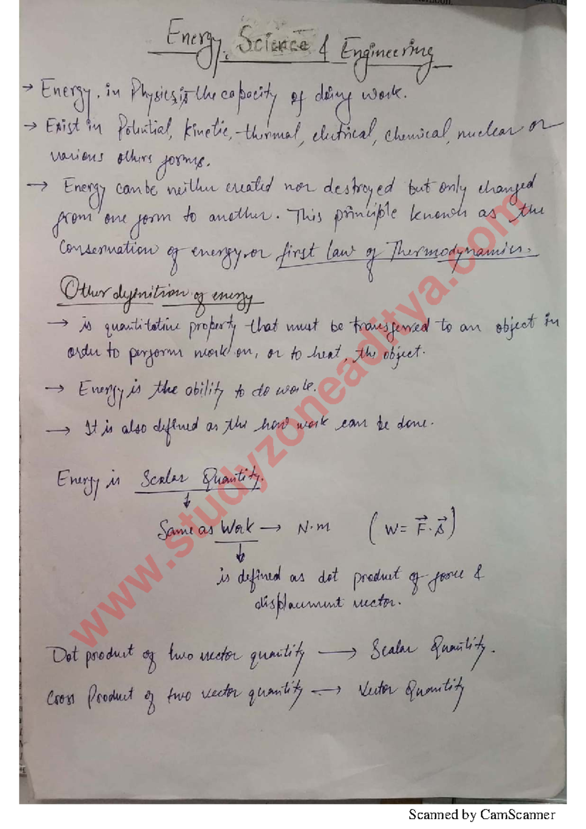 Energy Science, Unit-1: Comprehensive Notes for Study - Studocu