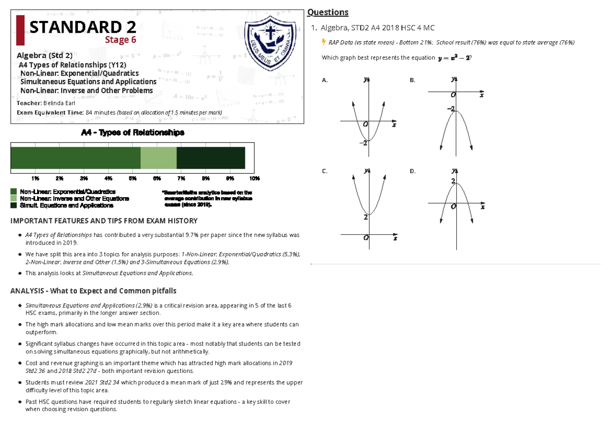 Simultaneous Equations and Applications Revision Questions (Std2) - Studocu