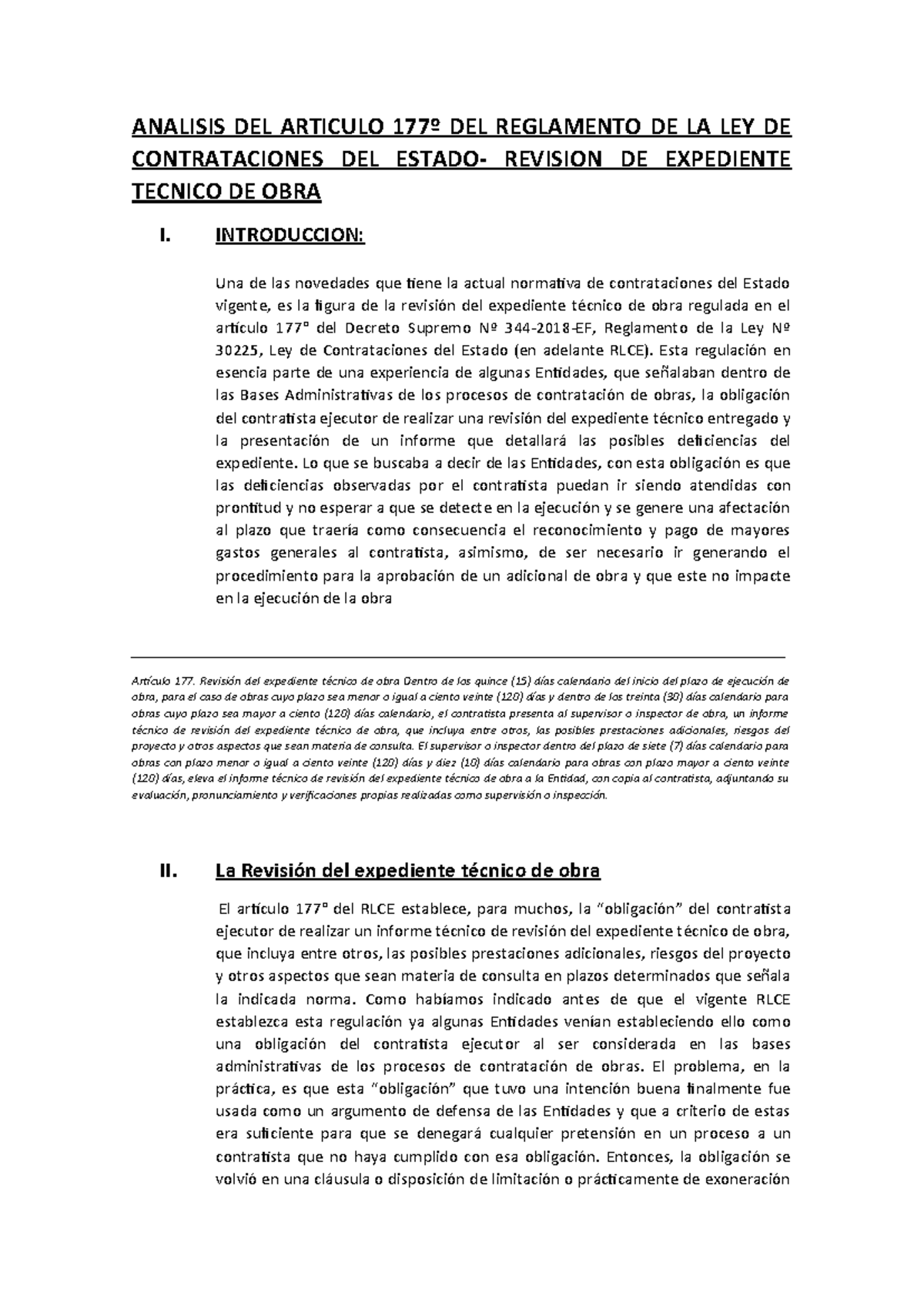 Análisis del Artículo 177º del RLCE sobre Revisión de Expedientes ...