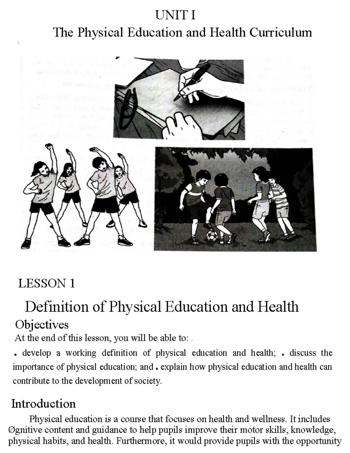 PE Unit 1: Defining Physical Education & Health Curriculum Essentials ...