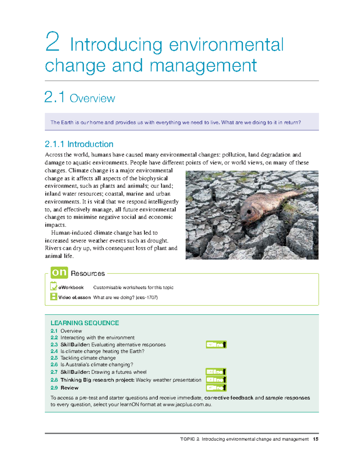 Chapter 2: Environmental Change and Management Overview - Studocu