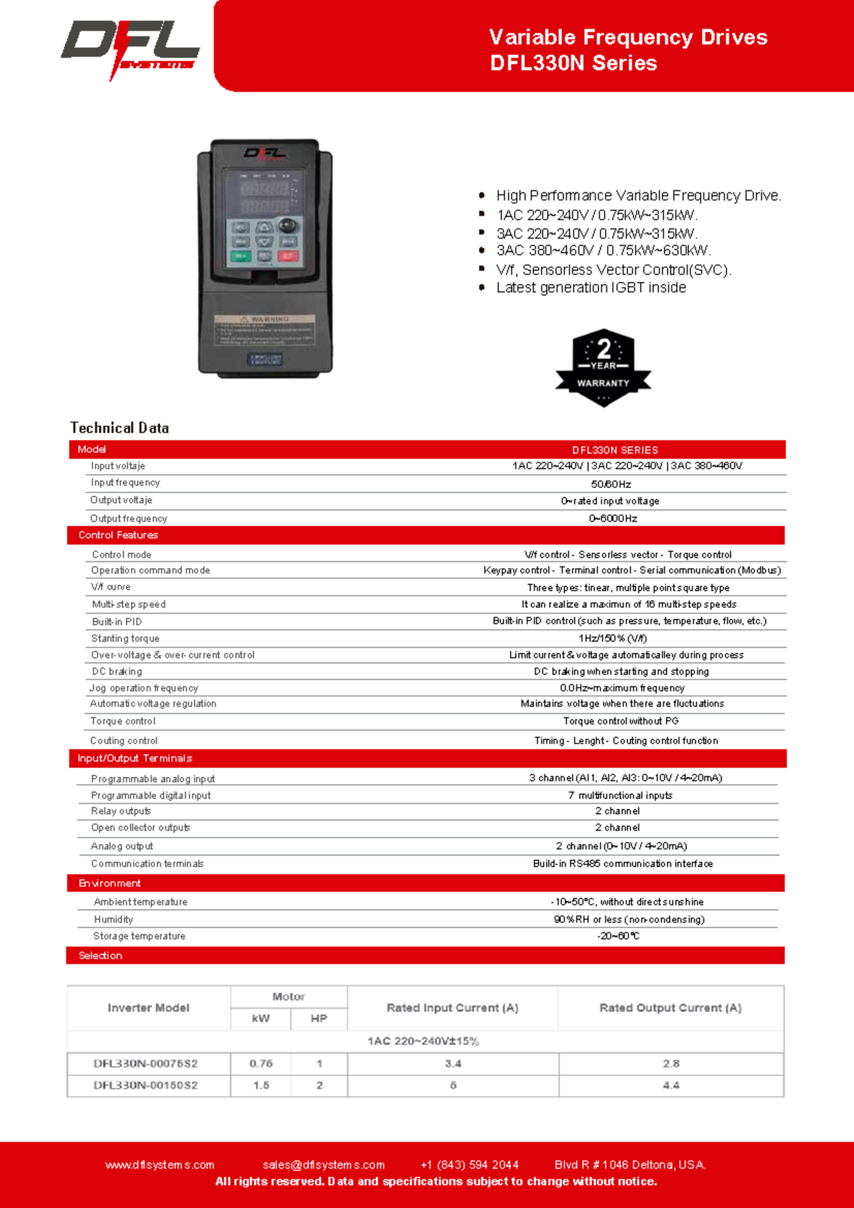 HT-DFL330N- Series - High Performance Variable Frequency Drives - Studocu