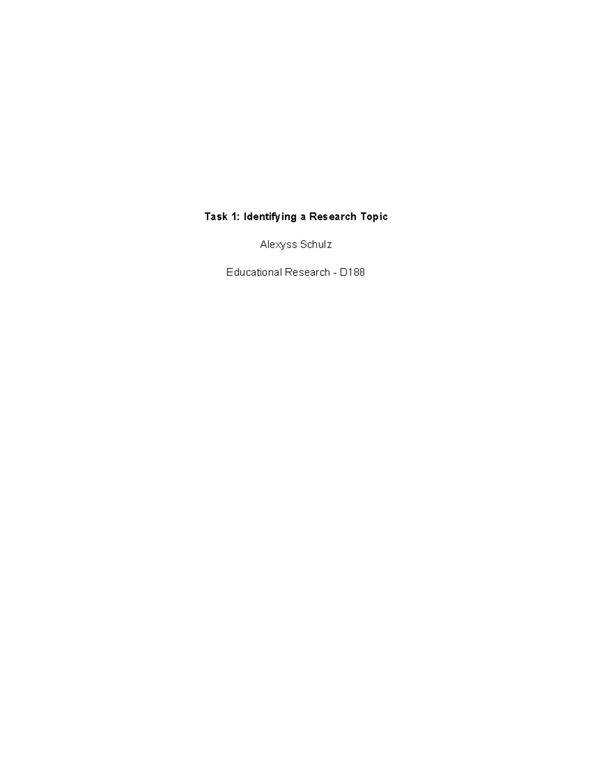 Task 1: Research Topic Proposal on Project-Based Learning Impact - Studocu