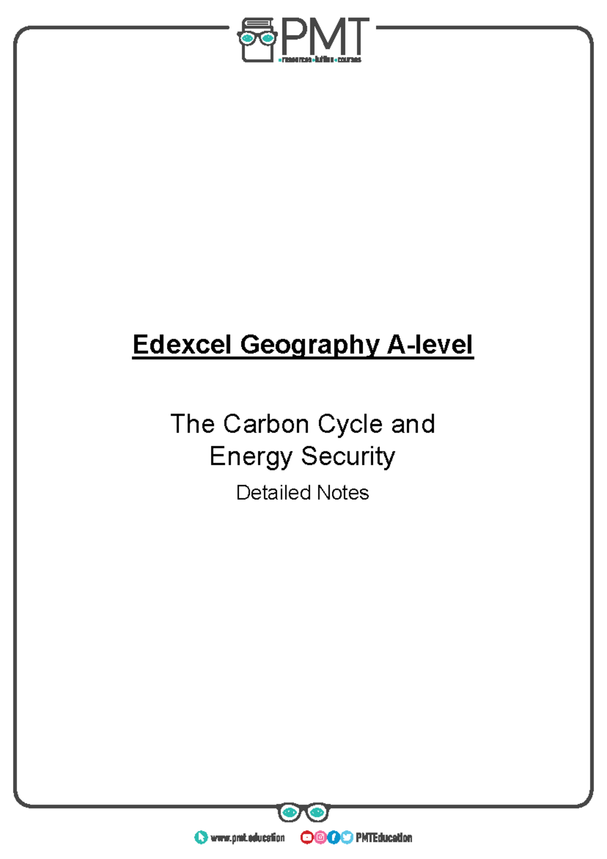 Detailed Notes on The Carbon Cycle & Energy Security (Edexcel Geography ...