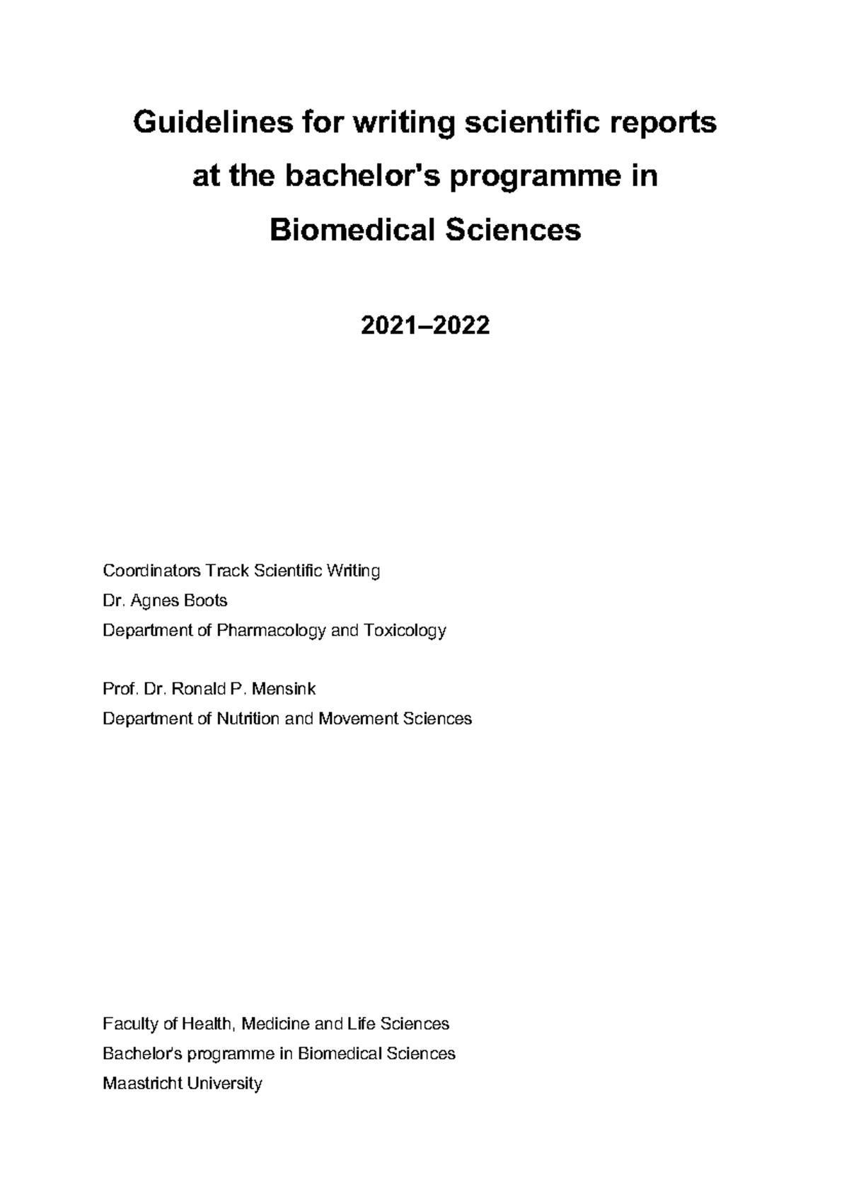 BBS1021 21-22 Guidelines for Scientific Writing in Biomedical Sciences ...