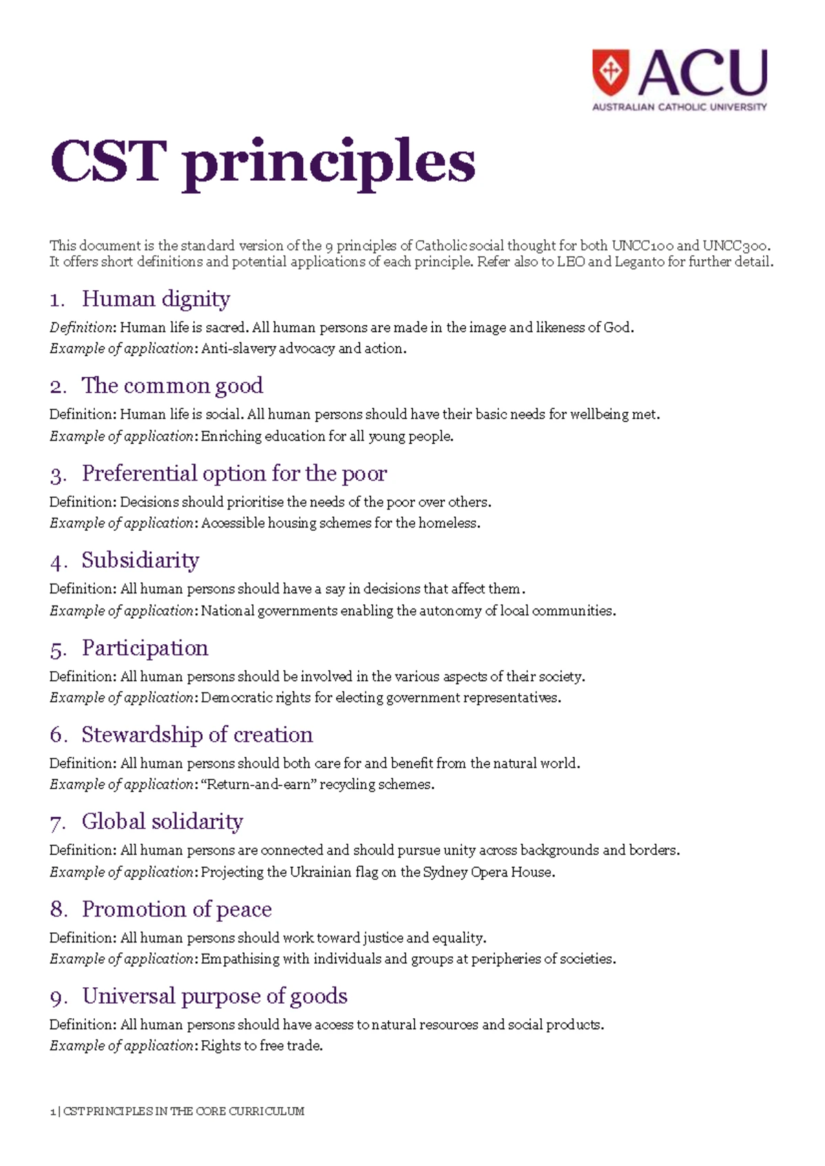 Analytic Task: Exploring SDG 4 and Catholic Social Teaching Principles ...