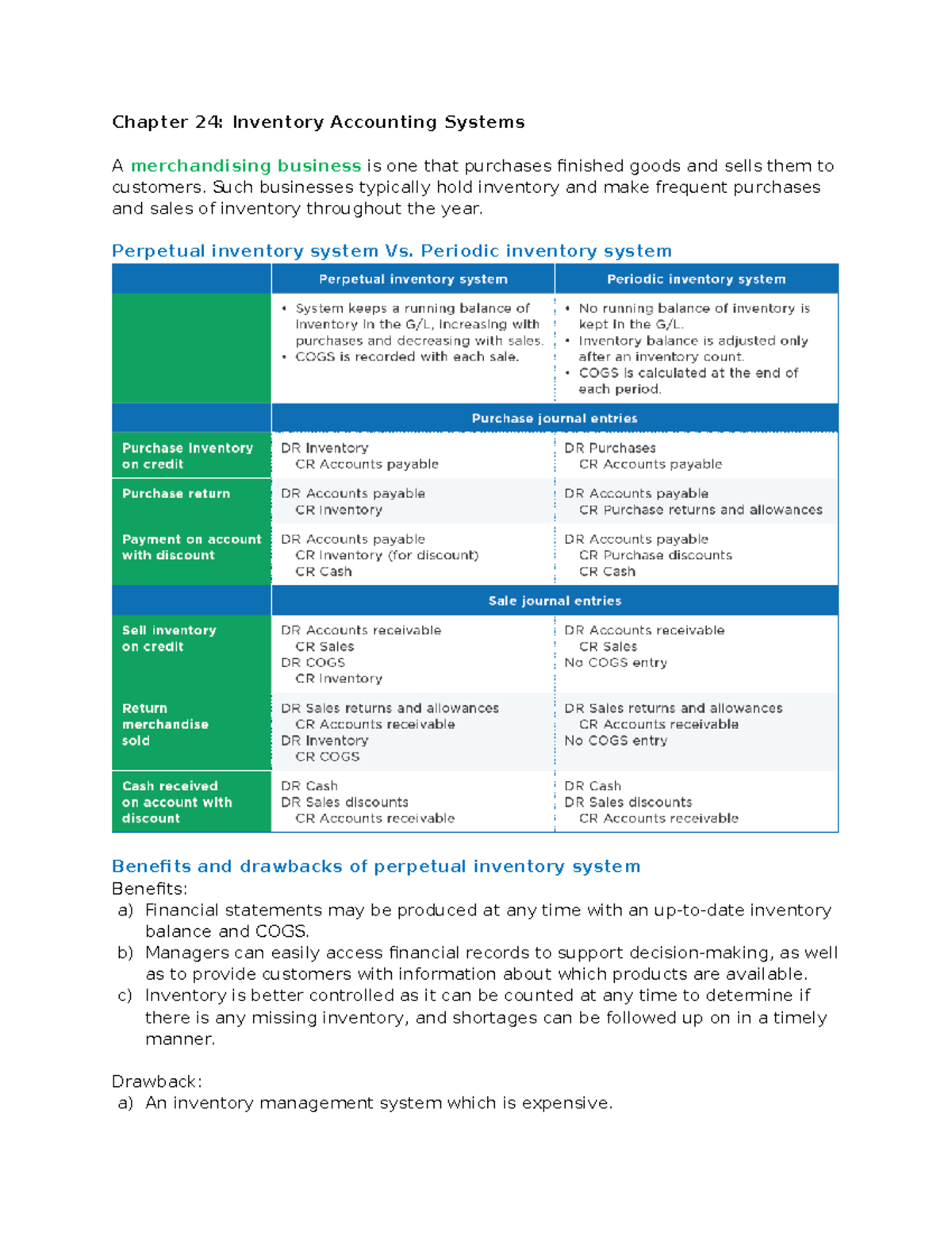 Chapter 24: Inventory Accounting Systems Overview and Analysis - Studocu