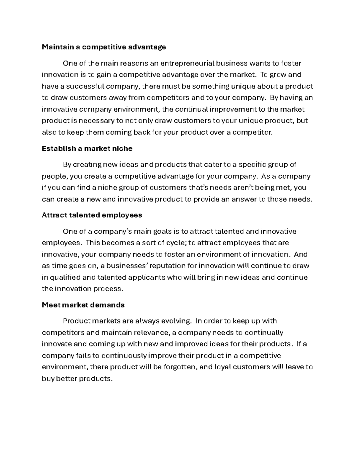 QHT1 Task 3 - QHT1 Task 3 passed - Maintain a competitive advantage One ...