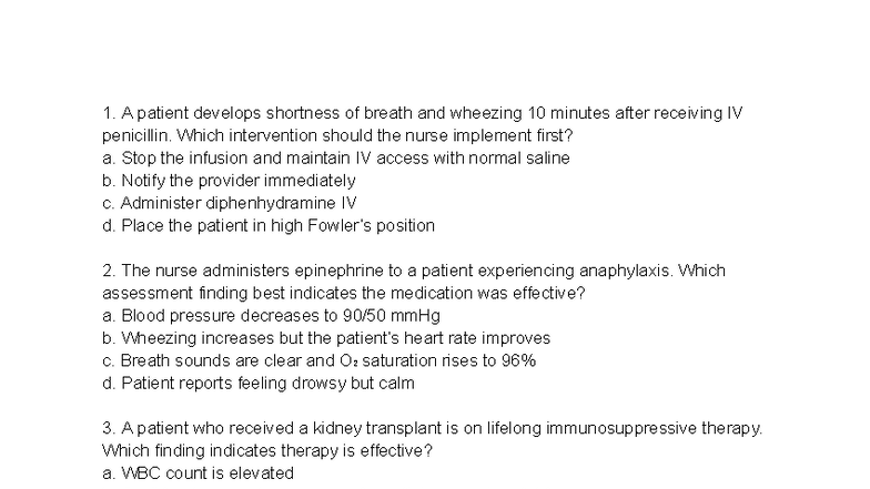 Exam 1 Practice Questions for Nursing (NUR 101) - Studocu