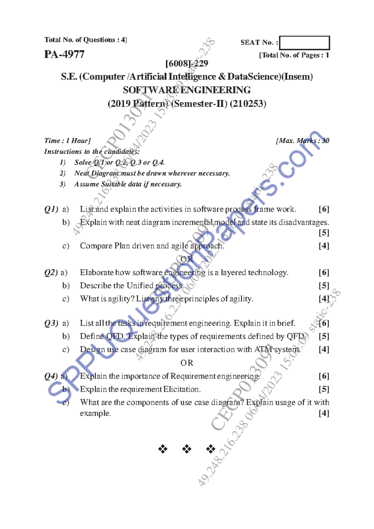 Software Engineering (210253) Insem Exam Notes: Unified Process ...