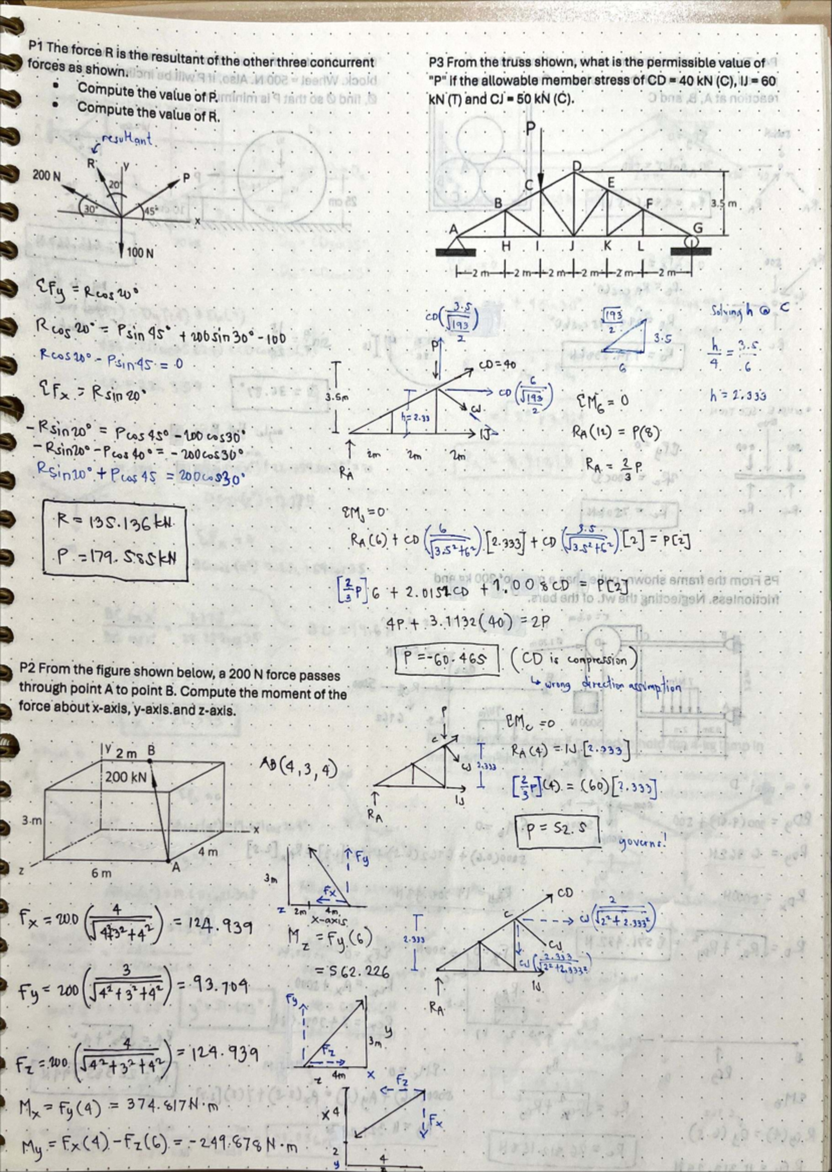 CC2 Statics - notes on resultant forces and equilibrium calculations ...