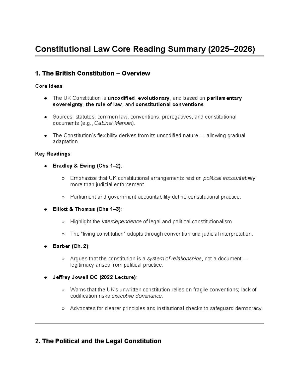 Constitutional Law (CL 101) Week 2 Summary Notes - Studocu