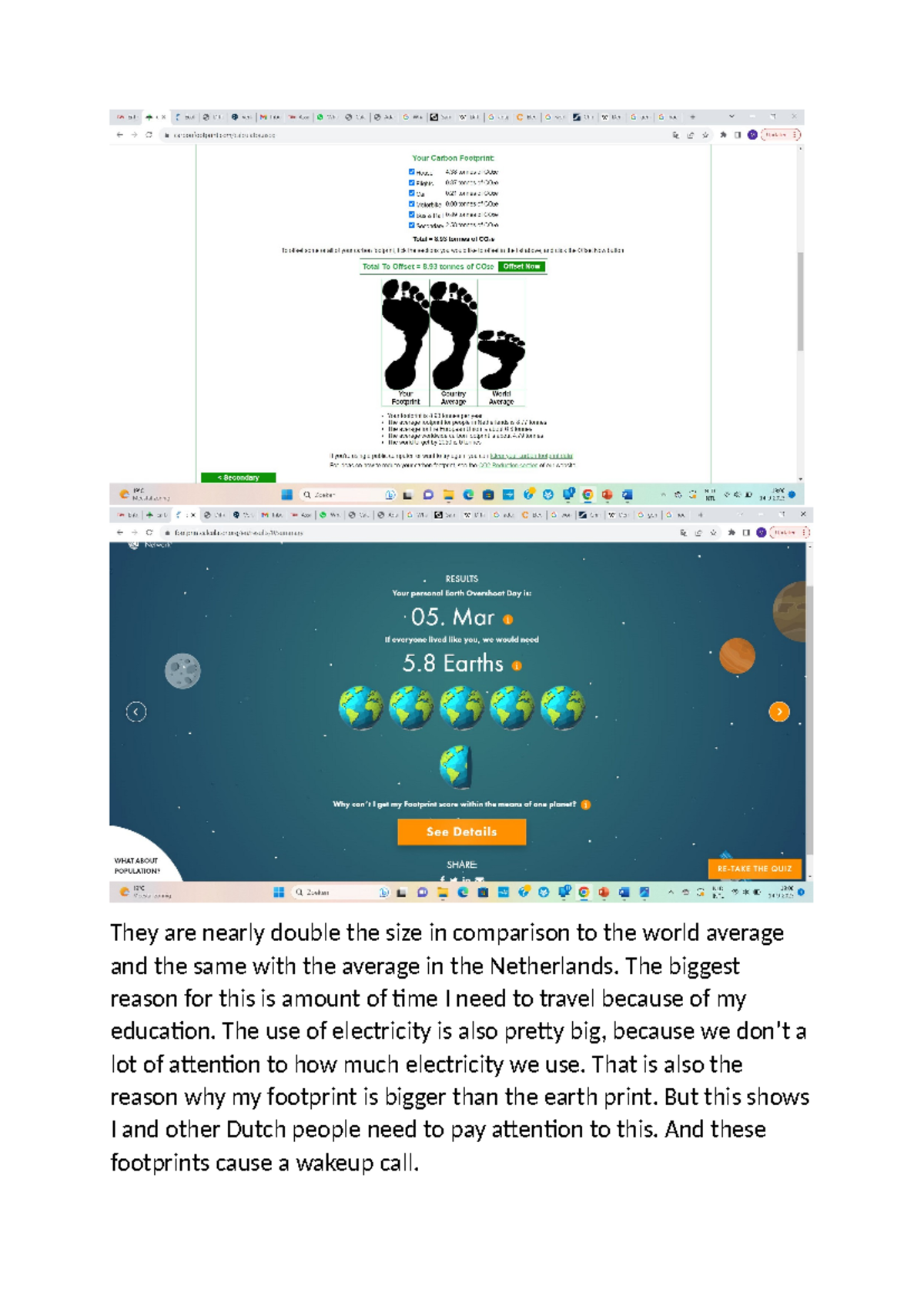 Footprint - document - They are nearly double the size in comparison to ...