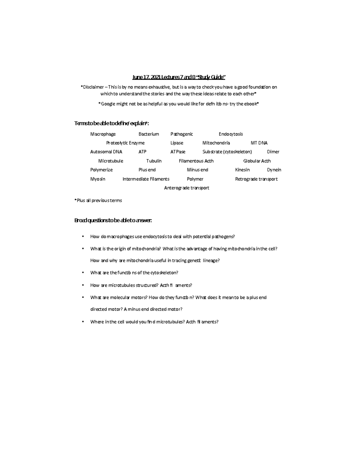 BMS 300 - Exam 1 Comprehensive Study Guide for Key Concepts - Studocu