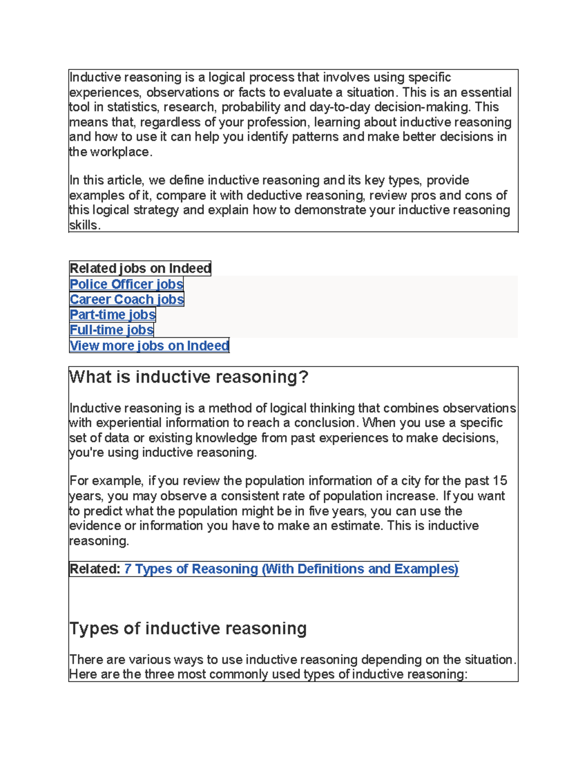 Inductive reasoning is a logical process that involves using specific ...