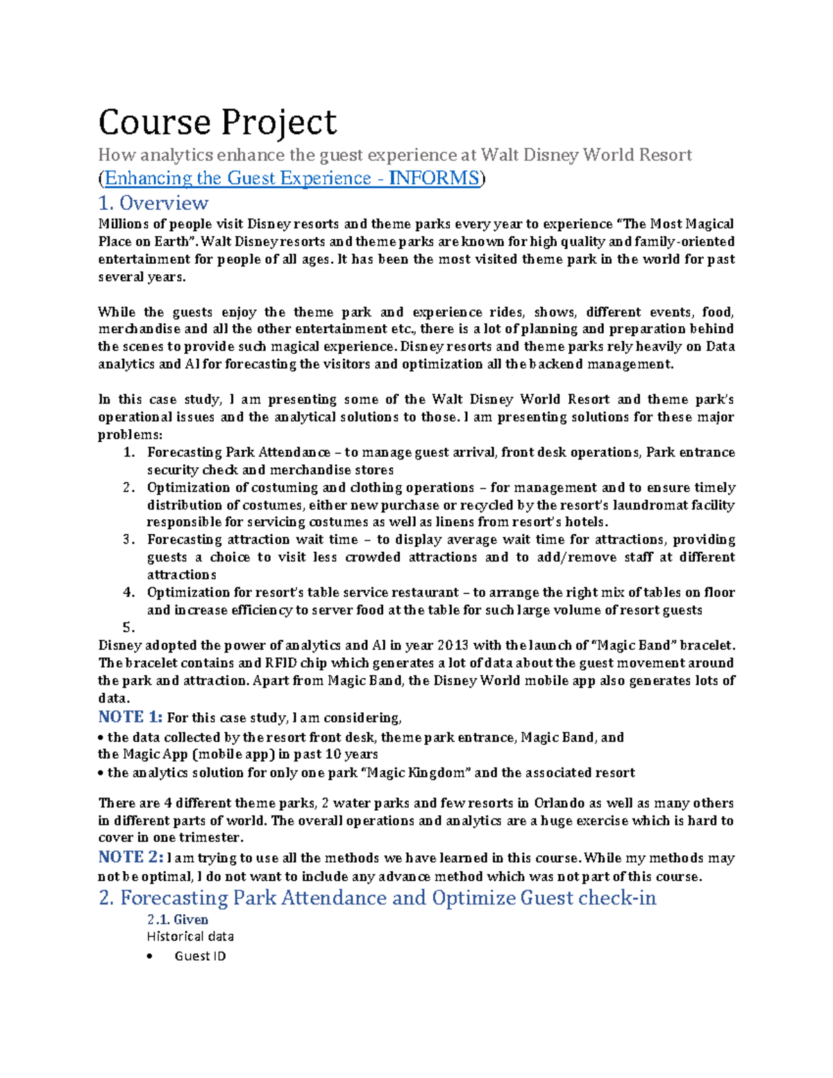 6501 Course Project - Course Project How analytics enhance the guest ...