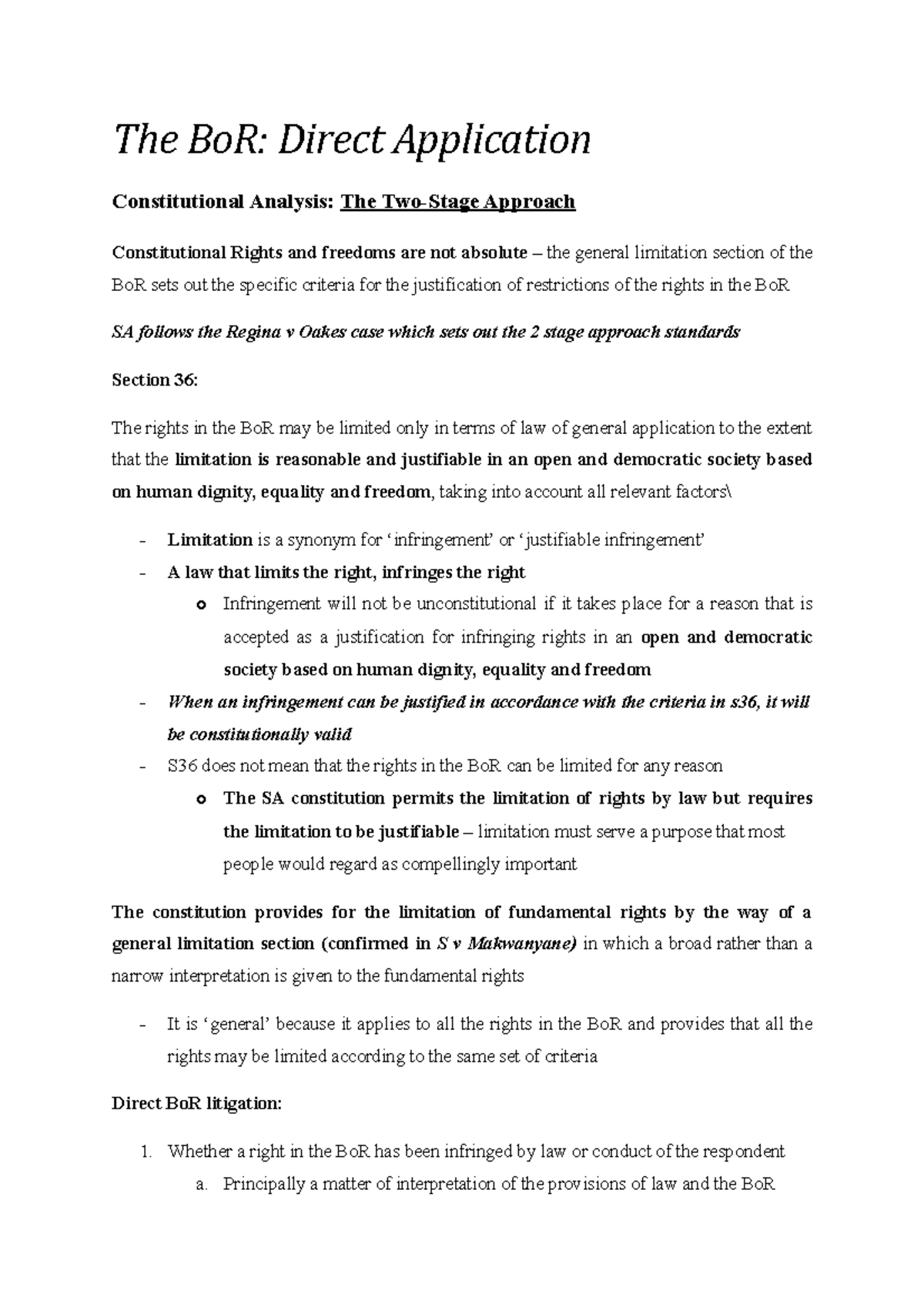 The BoR: Two-Stage Approach to Direct Application Analysis - Studocu