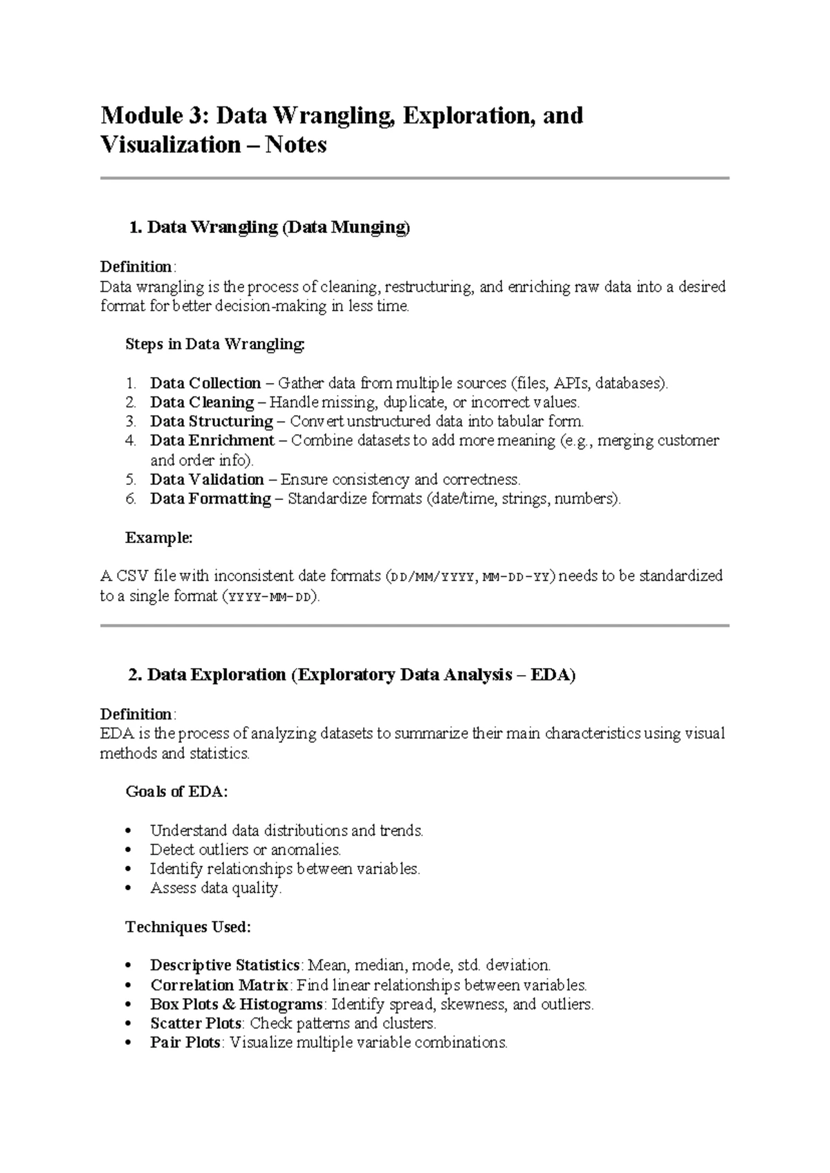 Module 2: Data Mining & Preprocessing Notes - Studocu