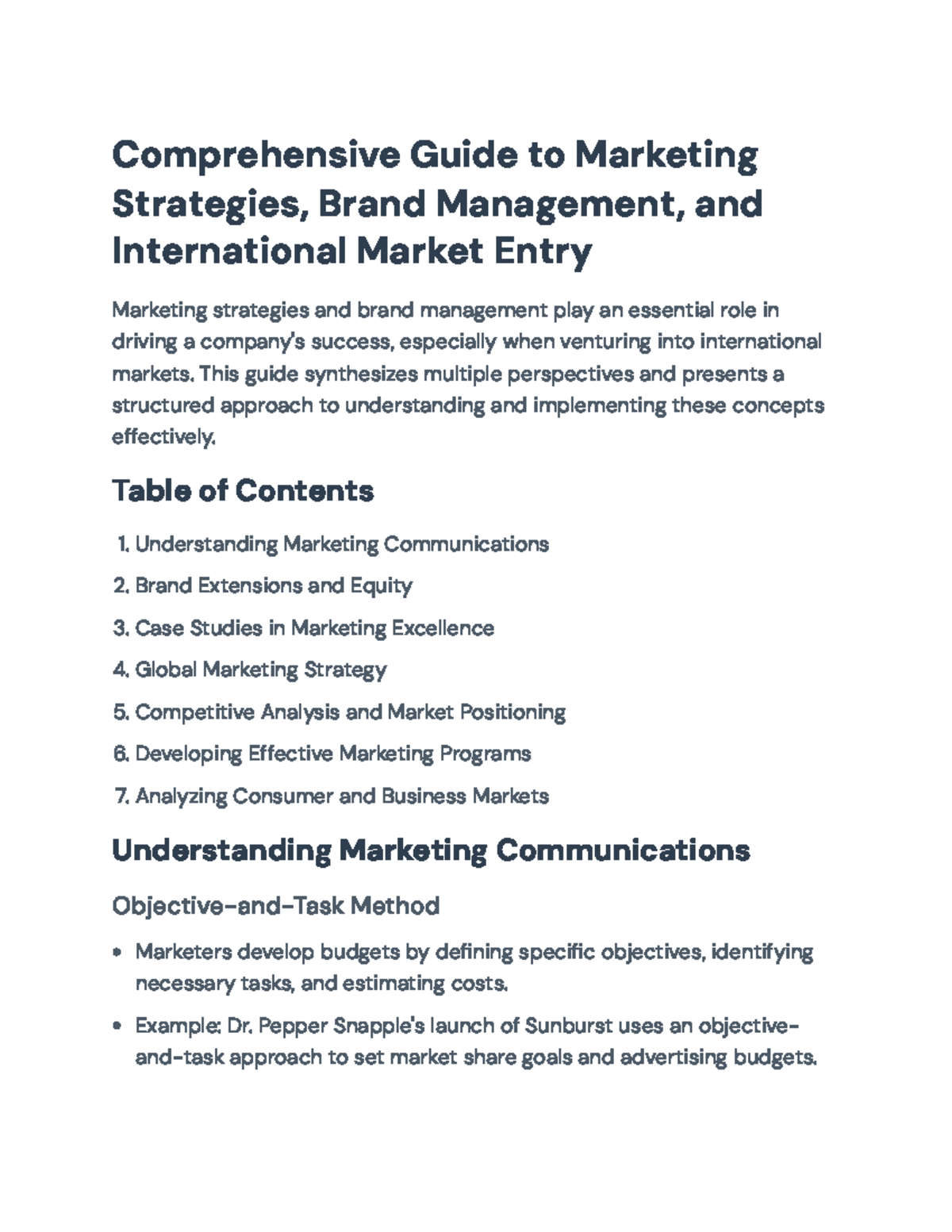 Comprehensive Marketing Strategies and Brand Management Guide (MBA 101 ...