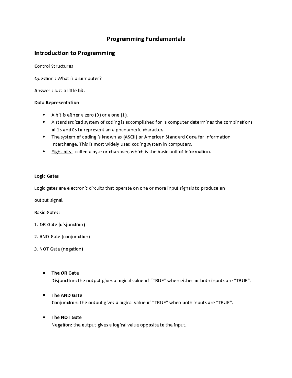 Introduction to Programming - Programming Fundamentals Introduction to ...