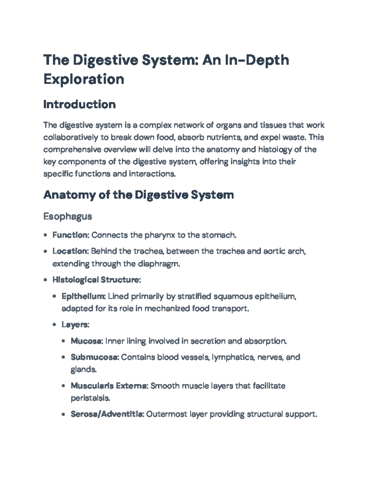 ANAT 101: Comprehensive Study Guide on Digestive System Anatomy ...
