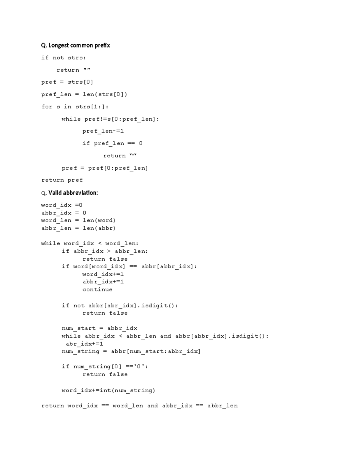 CS101: Code Practice for Common Algorithm Problems - Studocu