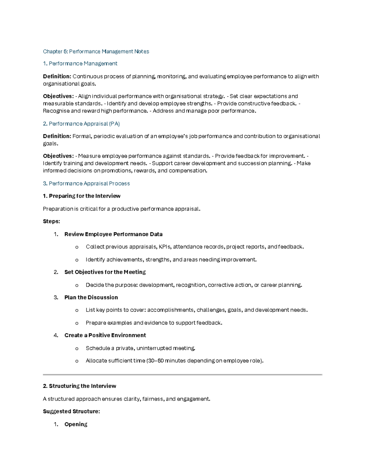 Chapter 6: Performance Management Notes (PM 101) - Studocu