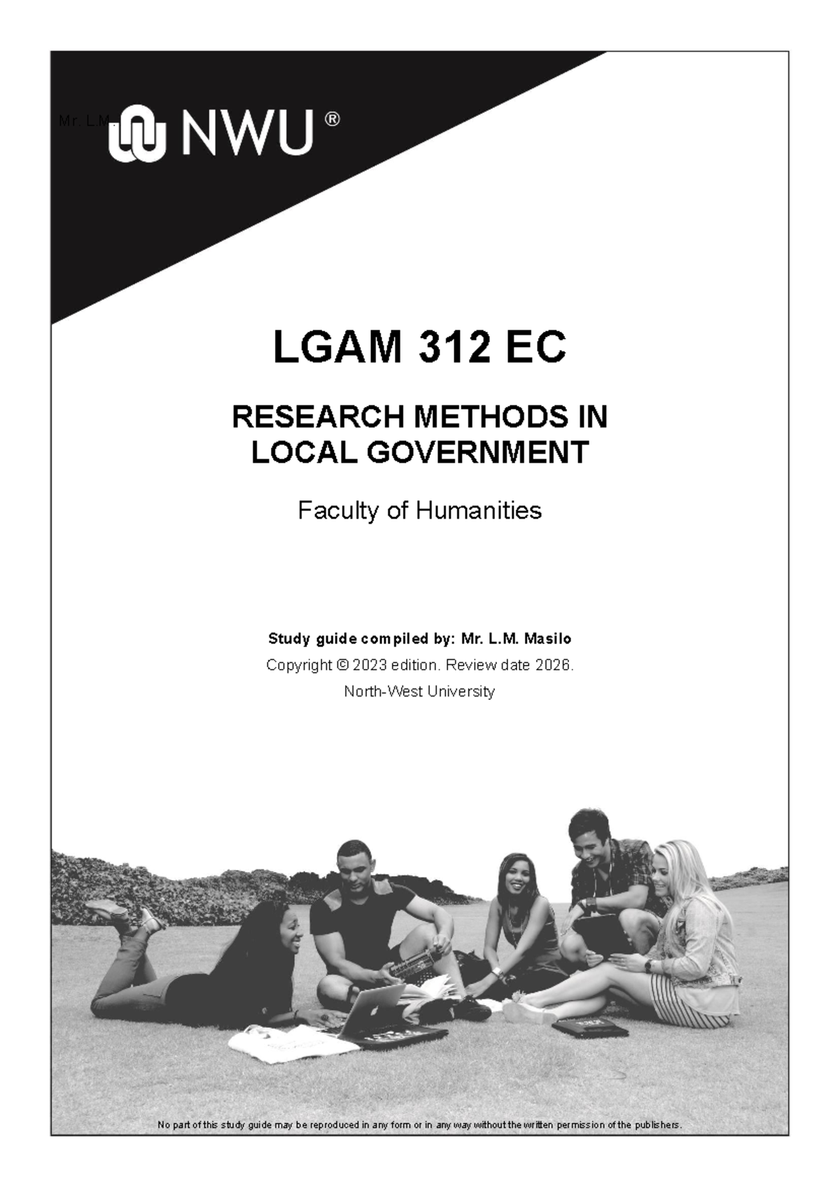 LGAM 312 - Study Guide on Research Methods in Local Government - Studocu