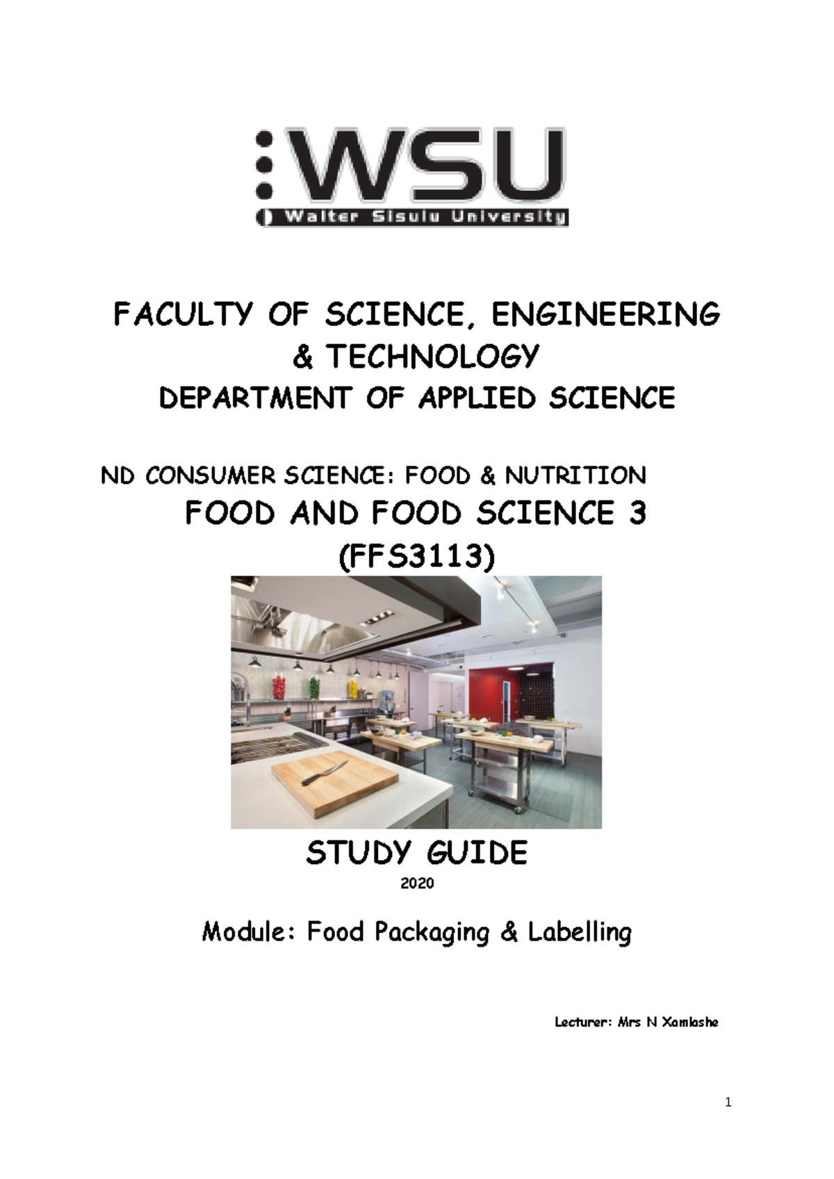 Food Packaging & Labelling Study Guide (FFS3113) 2020 - Studocu