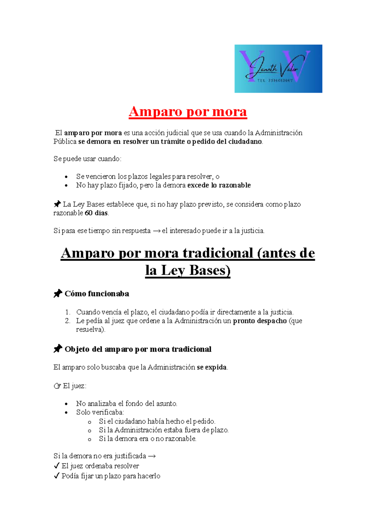 Amparo por Mora: Análisis de la Ley Bases y Procedimientos Judiciales ...