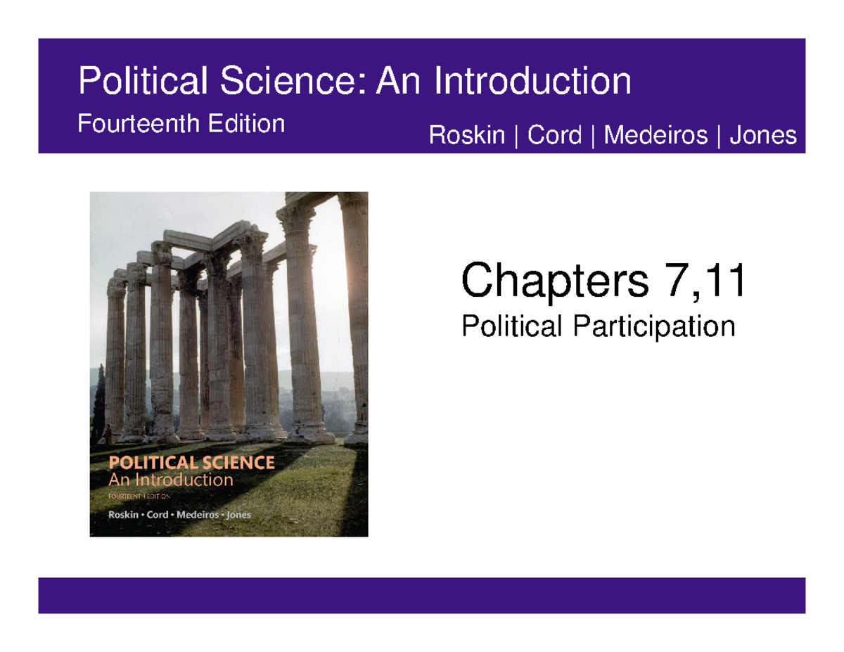 PoliSci 101: Lecture Notes on Political Participation (Ch 7, 11) - Studocu