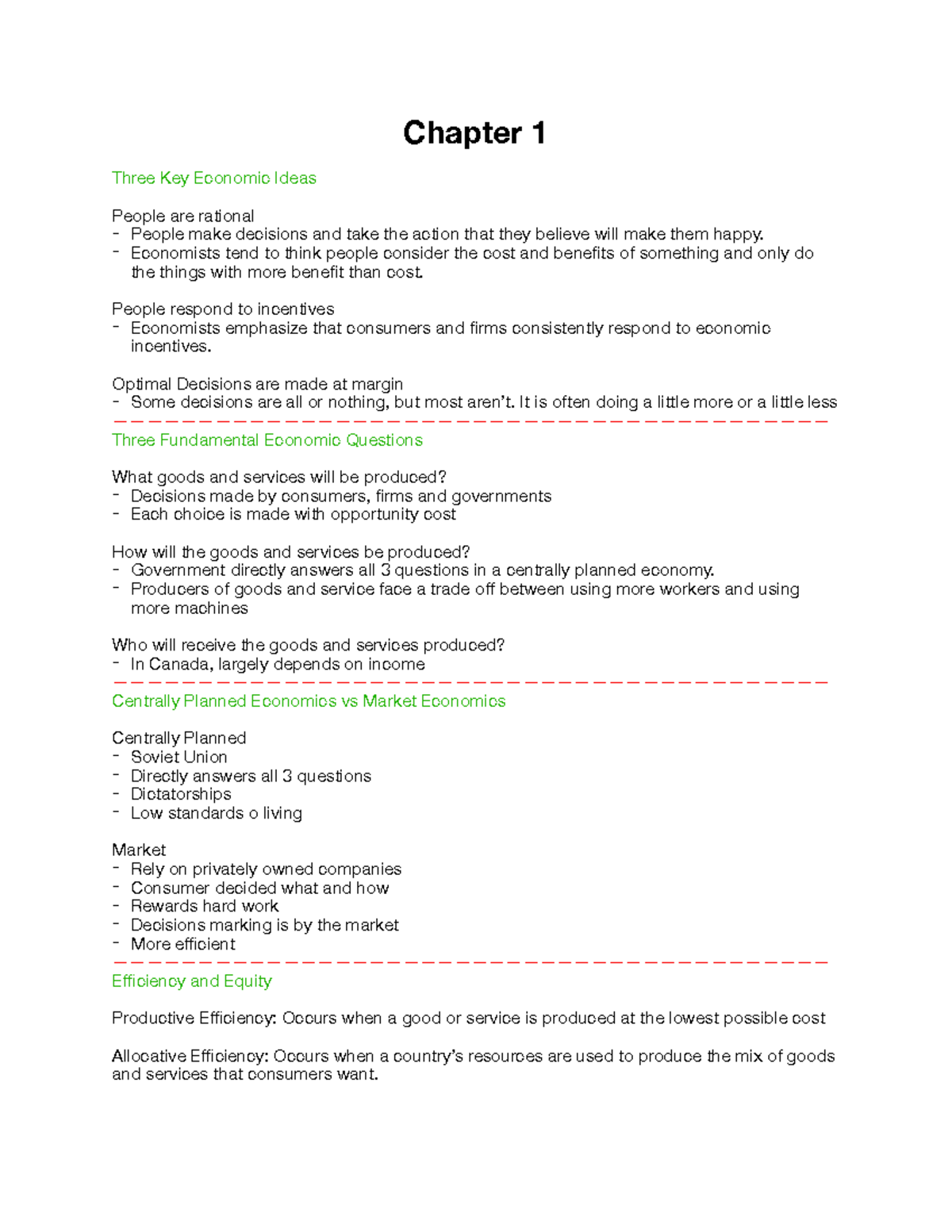 Microeconomics (ECO201) Chapter Notes: Key Concepts and Theories - Studocu