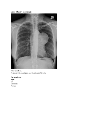 Final Case Study (Analysis of Chest X-ray) - OLET1401 - USyd - Studocu